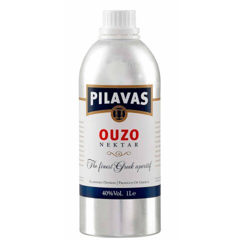 Ouzo Pilavas Nektar 40% 1,0l Aluminium Flasche