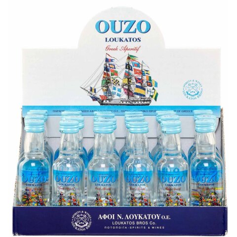 Ouzo Loukatos 38% 24x 0,05l Loukatos