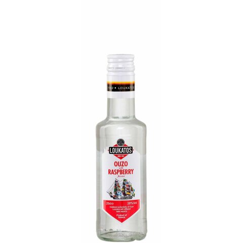 Ouzo mit Himbeere (Ouzo Raspberry) 38% 0,2l Loukatos