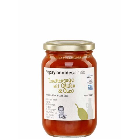 Tomatensauce mit Ouzo & Oliven 380g Papayiannides