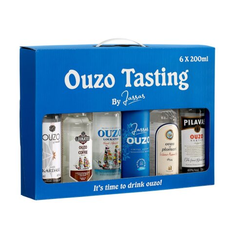 Ouzo Tasting by Jassas 6x 200ml Variante 1 Ouzo Probierset Geschenkidee