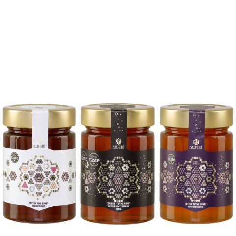 Griechischer Honig von Kreta 3x 460g Smari Honey Probierset