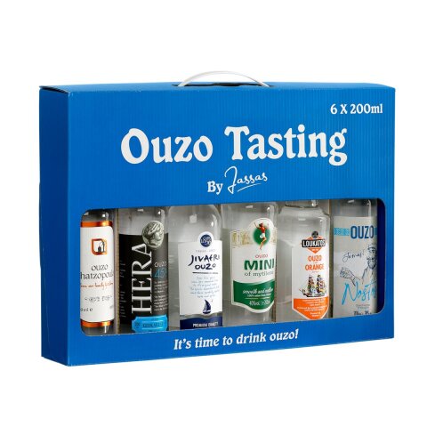 Ouzo Tasting by Jassas 6x 200ml Variante 2 Ouzo Probierset Geschenkidee