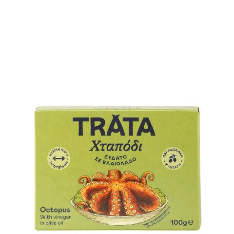 Oktopus Stücke mit Essig in Olivenöl 100g Trata