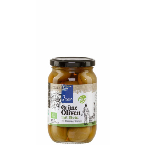 Grüne Oliven Bio mit Stein 210g Jassas GR-BIO-15