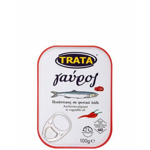 Sardellen (Anchovies) pikant eingelegt 100g Trata