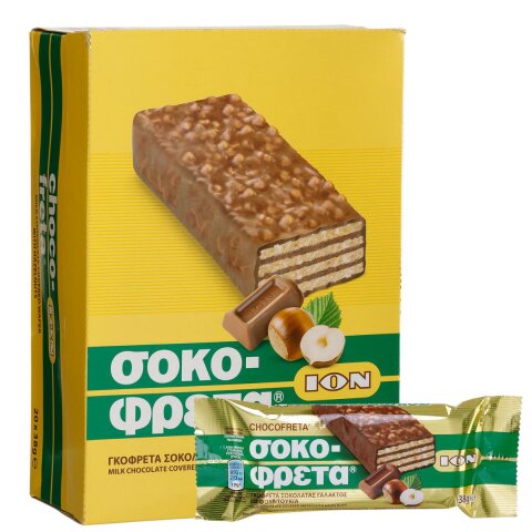 Sokofreta (Schokofreta) Schokowaffel Haselnuss 20x 38g ION