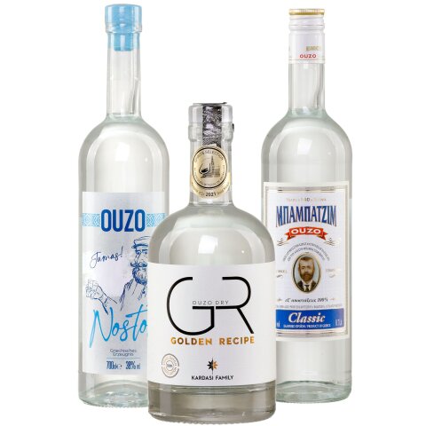Ouzo Entdecker Set "Jassas Geheimtipps" 2x 0,7l & 1x 0,5l